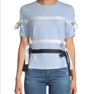 Tie Short-Sleeve Cotton Top with Bows 🎀